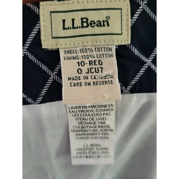 LL Bean Navy Blue Anchor Nautical Lightweight Skirt Sz 10 Pockets - Picture 6 of 6